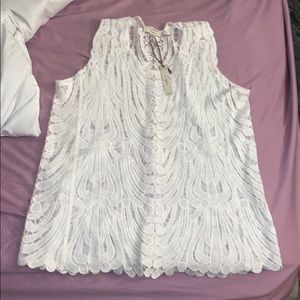 Sioni Capri white lace tank top